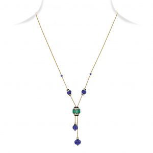 Emerald Tanzanite Sautoir Necklace